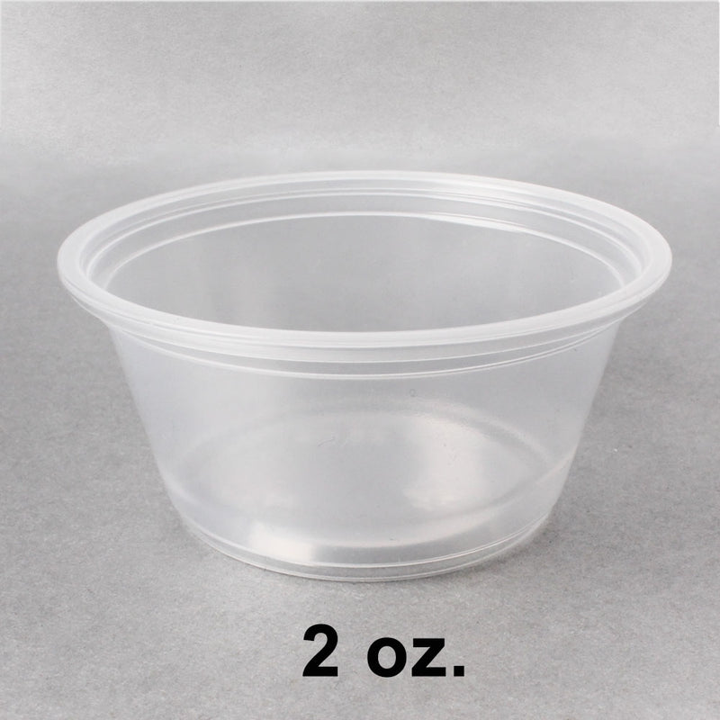 2oz塑料透明调料杯+盖 - 2500/箱