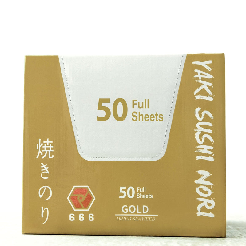 【FULL SHEETS GOLD】--- 666 YAKI SUSHI NORI (1 Box/500 full sheets) - 666 CY Int'l Trading