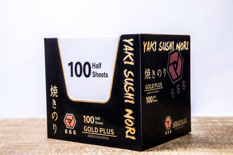 【GOLD PLUS】--- 666 YAKI SUSHI NORI (1 Box/1000 half sheets） - 666 CY Int'l Trading
