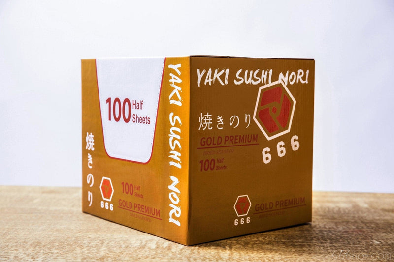 【GOLD PREMIUM】--- 666 YAKI SUSHI NORI (1 Box/1000 half sheets） - 666 CY Int'l Trading