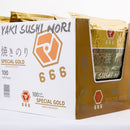 【SPECIAL GOLD】--- 666 YAKI SUSHI NORI (1 Box/1000 half sheets) - 666 CY Int'l Trading